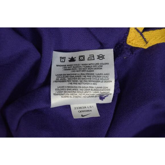 NWT Nike Purple LSU Polo with Gold Accents Pique Knit Sz L Embroidery Licensed - Picture 9 of 10